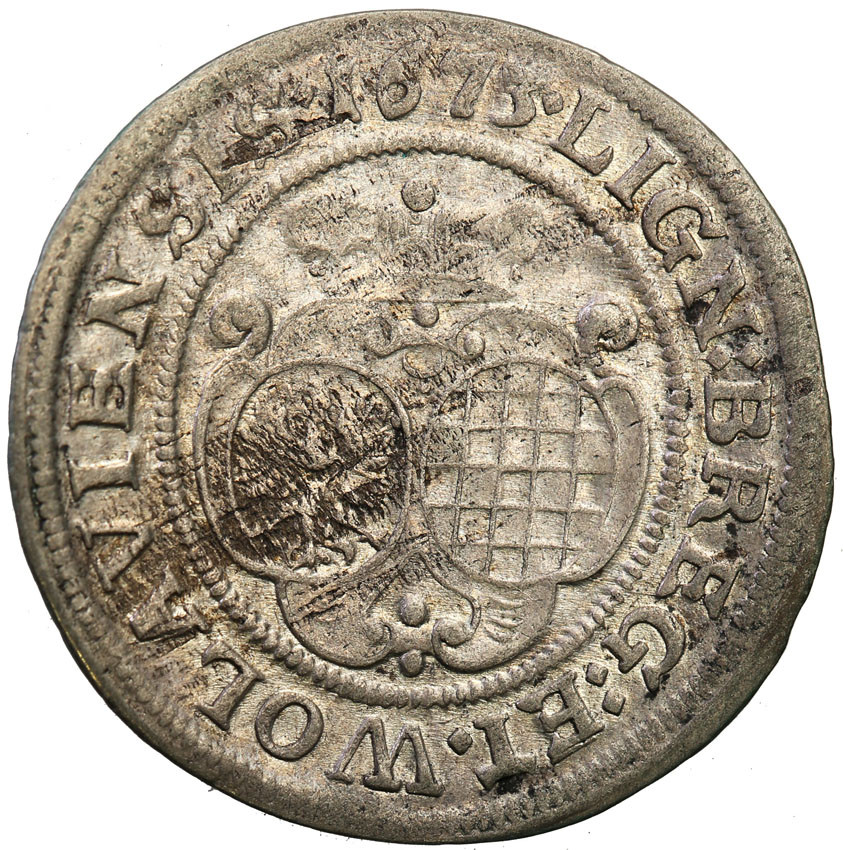 Śląsk, ks. legnicko-brzesko-wołowskie - Luise von Anhalt (1673-1680). 6 krajcarów 1673, Brzeg